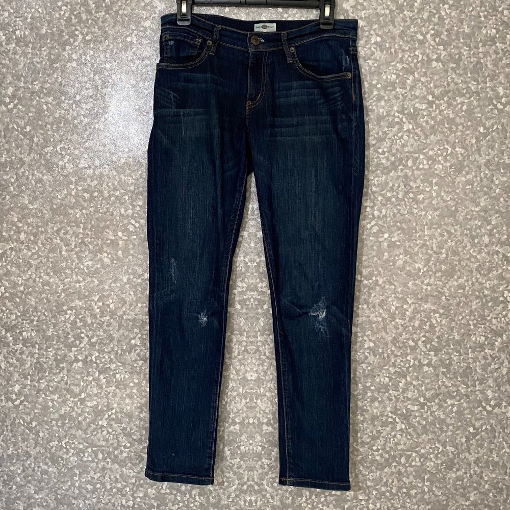 Fossil Slim Boyfriend Dark Wash Jeans Size 25 some distressing 5 pocket Casual